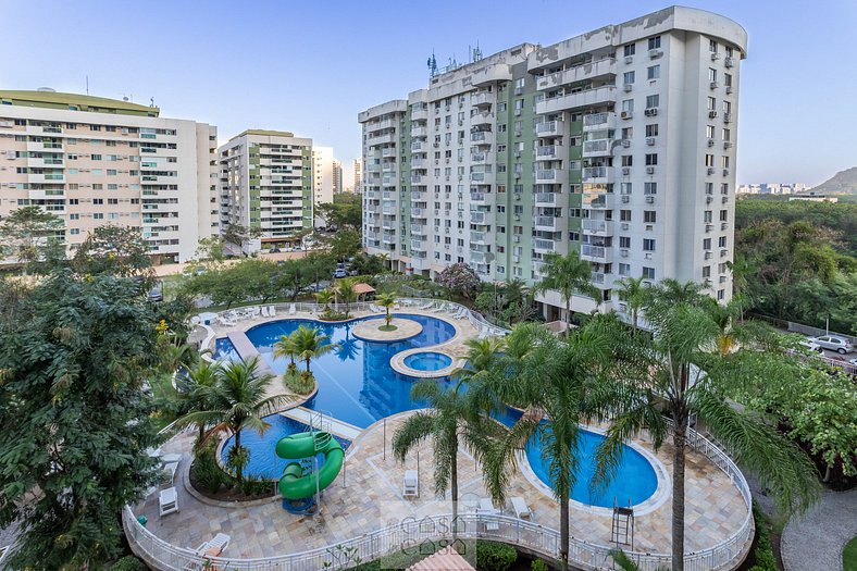 2 QUARTOS com Varanda a 300m RioCentro - CONDOMINIO com PISC